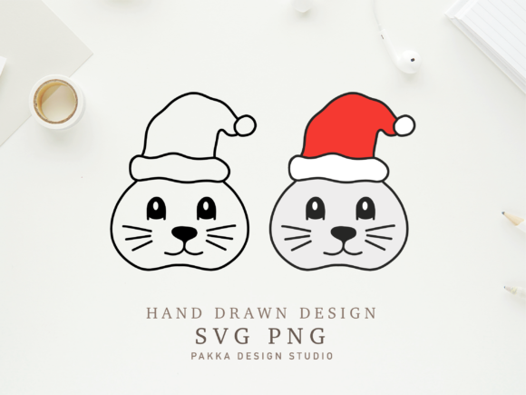 Cute Bunny Face Christmas Hat: A Charming Graphics Asset for Crafts