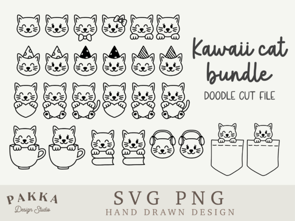 Kawaii Cat Svg Png Sublimation Bundle: A Crafts and Graphics Gem