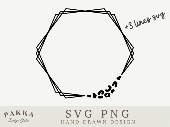 Leopard Frame Svg Hexagon Frame Png for Crafts and Graphics