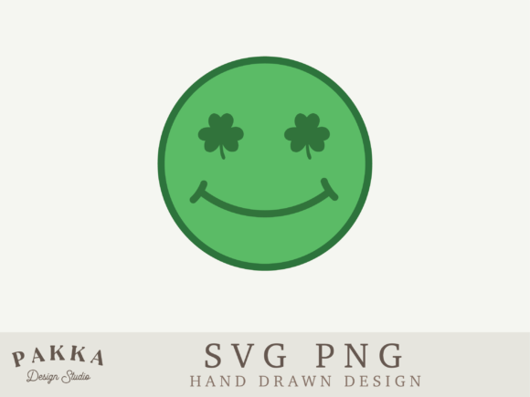Smiley with Shamrock Eyes: A Charming Embroidery Design